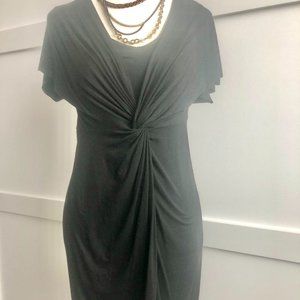 Three Dots Black Twist Jersey Dress M